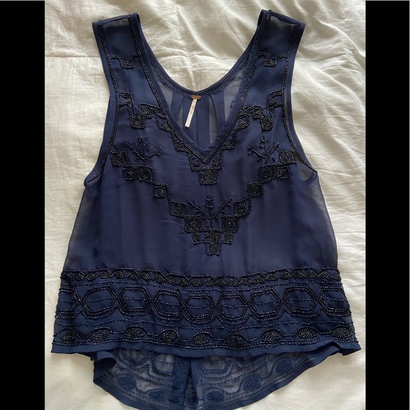 Free people beaded tank - Picture 1 of 9